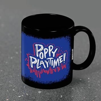 Pyramid International Poppy Playtime (Playtime) Black Mug, Official Licensed Ceramic Mug 315Ml / 11oz, Coffee Mug, Tea Cup Drinkware for Home Office Desk, Fan Gift