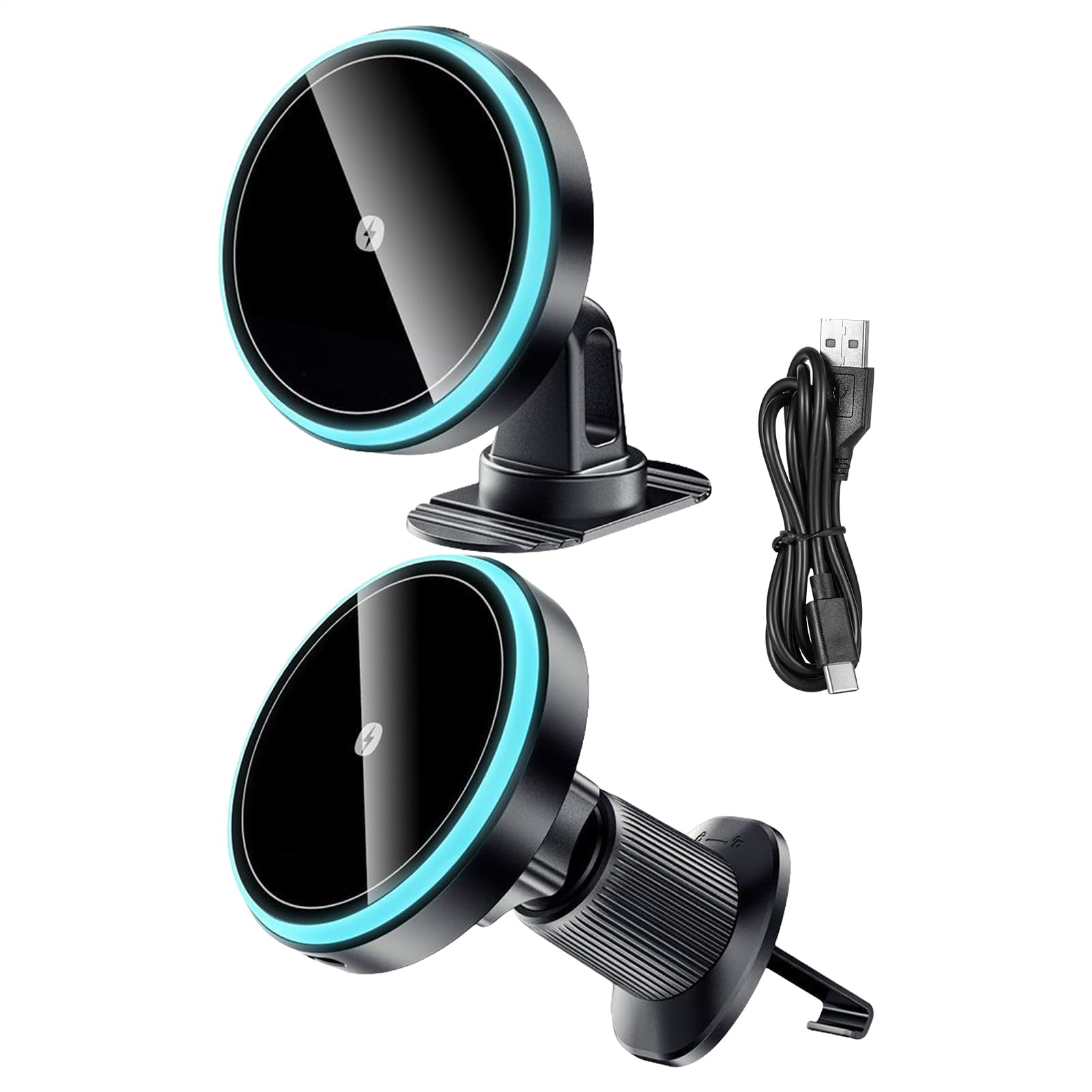 Caricatore Wireless Auto Angolazione magnetica regolabile | Supporto per Telefono Supporto Da Cruscotto, Console E Bocchetta 'Aria Per Veicoli