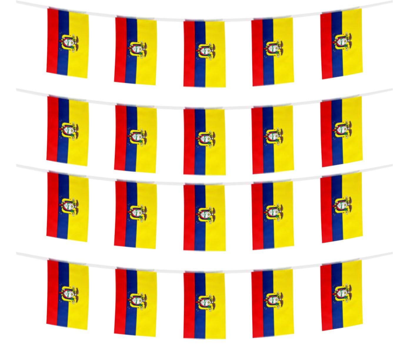 FFILL Ecuadoran Banner Flag String, Ecuador Mini Flag Small Banner, for Party, Shops and Bars Decorations, (Ecuador)