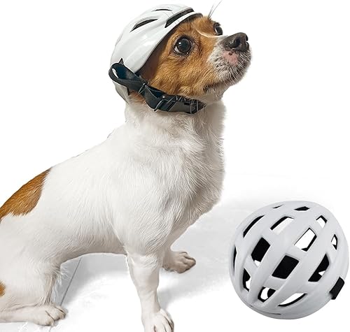 Casco para perros pequeños y medianos, casco para mascotas para perros pequeños y medianos al aire libre, para conducir caminando, gorra para