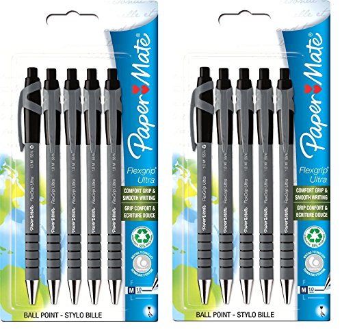 Preisvergleich Produktbild PaperMate Flexgrip Ultra Kugelschreiber 2x 5er Set schwarz