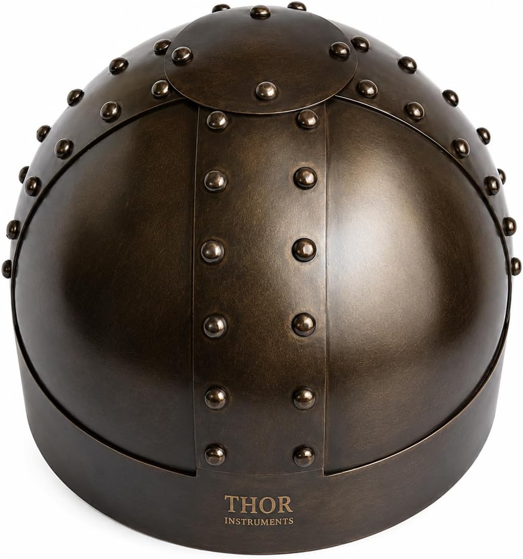 THOR INSTRUMENTS Medieval Viking Mask Helmet with Adjustable Liner & Chin Strap Full Face Warrior Replica Cosplay for Men