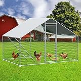 Freilaufgehege Hühnerstall 3x2x2m Metall Sicherheitsschloss Wasserdichtes PE Tuch für Hühner Kaninchen und Kleintiere