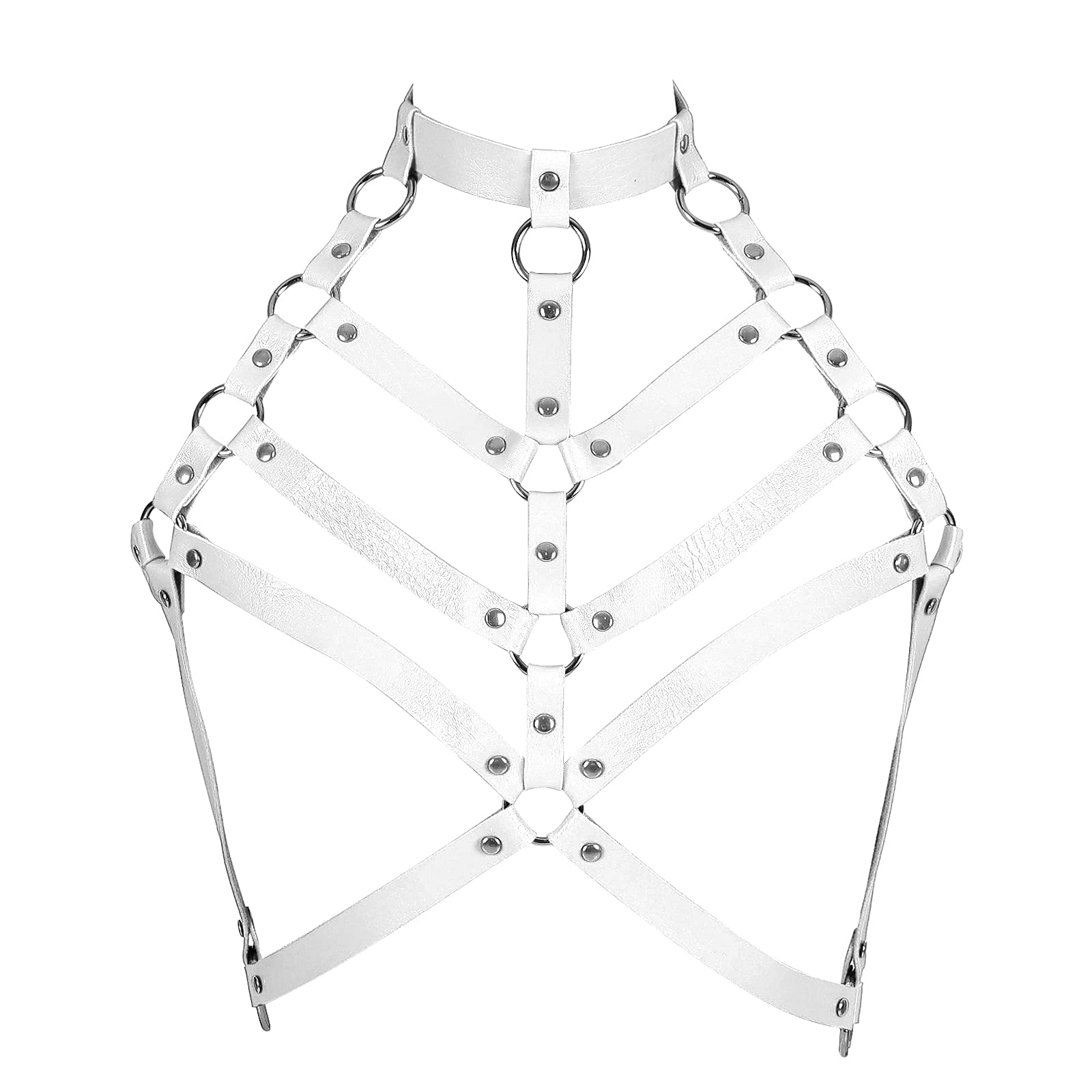 Ceinture réglable en cuir pour femme - Sangle de poitrine - Soutien-gorge cage - Style punk - Pour festival, carnaval, danse - Costume