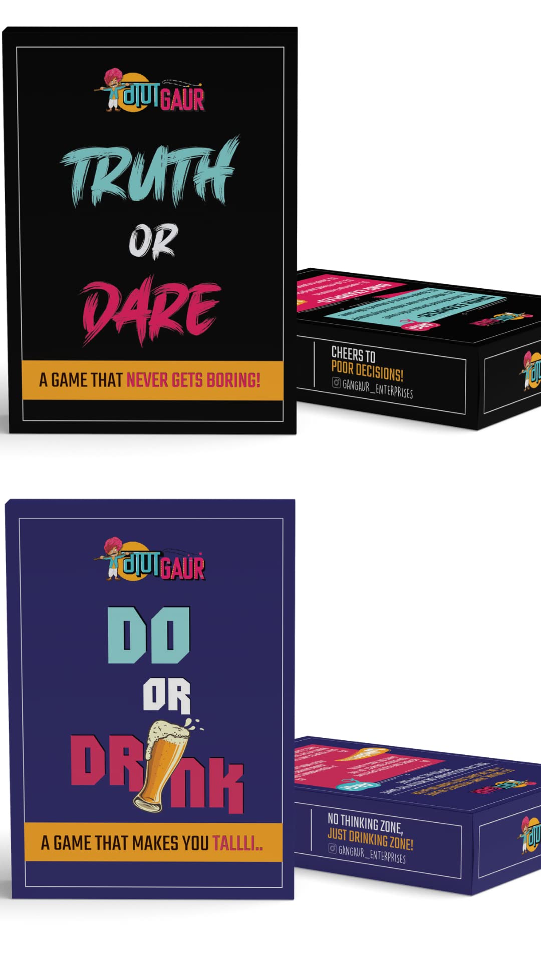 Truth OR Dare & DO OR Drink- Playing Cards for Friends - Party Card Games- Adult Card Games for Party Night Card Games - Combo of 2…