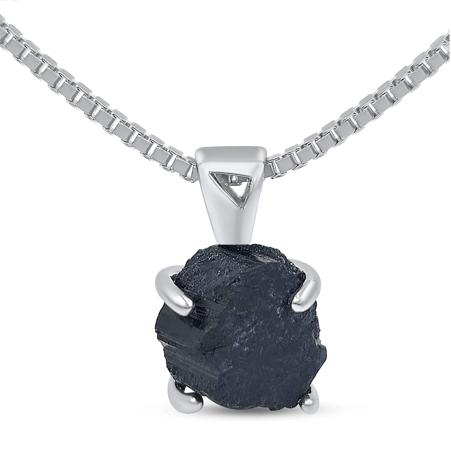 Genuine raw black tourmaline gemstone pendant chain necklace, with 925 sterling silver real gold plated, real rough October birthstone gift for her and him, Uniquelan Jewelry (tourmaline)
