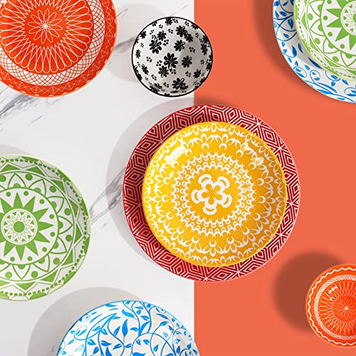 Vivimee Small Ceramic Bowls Set Of 6, 10 Oz Colorful Dessert Bowls, Ice Cream Bowls, Stackable Snack Bowls For Ice Cream, Snack, Rice, Condiments, Side Dishes, Yogurt, Microwave Dishwasher Safe #TOP3