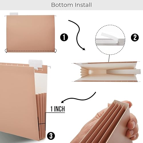 Miniatura 2 de Y YOMA Tamaño Carta - Paquete de 6 Carpetas Colgantes de Capacidad Extra, Carpetas Colgantes Decorativas de Acuerdo, Carpetas Colgantes