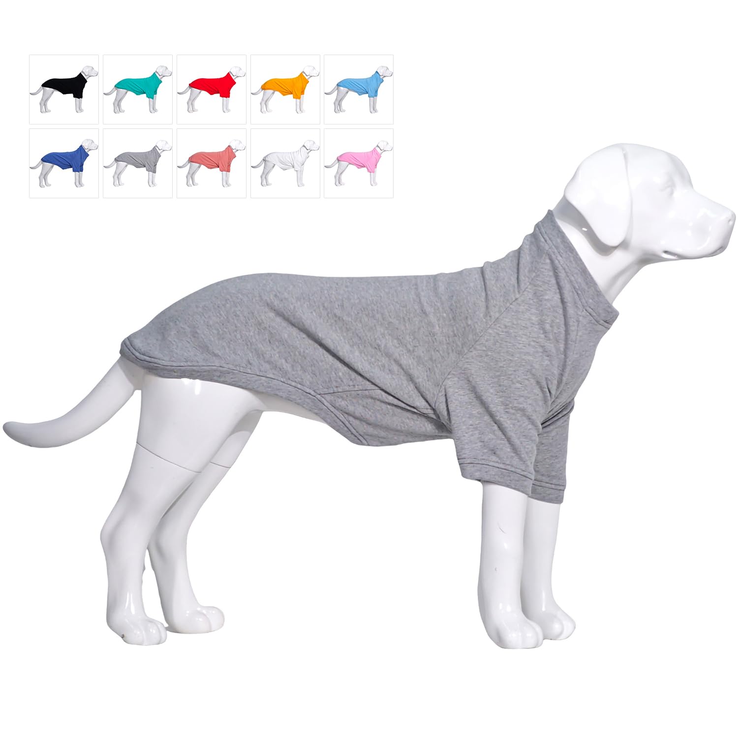 Lovelonglong Dog Pullover Sweatshirt Autumn Winter Cold Weather Dog T-Shirts for Small Medium Large Size Dogs Yorkshire Terrier Pomeranian Clothes Gray S