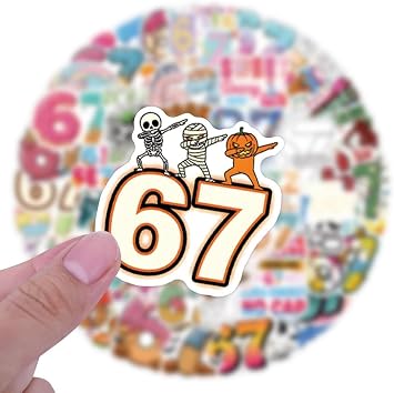 Six Seven Meme Stickers Pack of 54, Waterproof Vinyl Decals for Phone, Laptop, Water Bottle - Trendy Viral Gifts for Teens & Adults