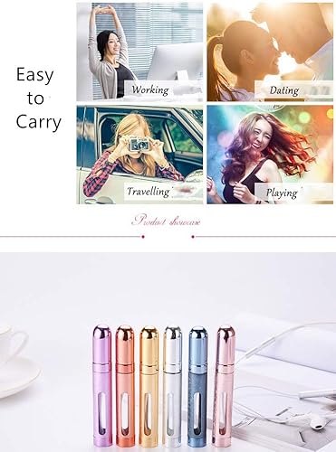 Botella ordinaria 0.4 fl oz 6 colores mini portátil de viaje atomizador botella de perfume botella de perfume para la carcasa de la bomba de aroma