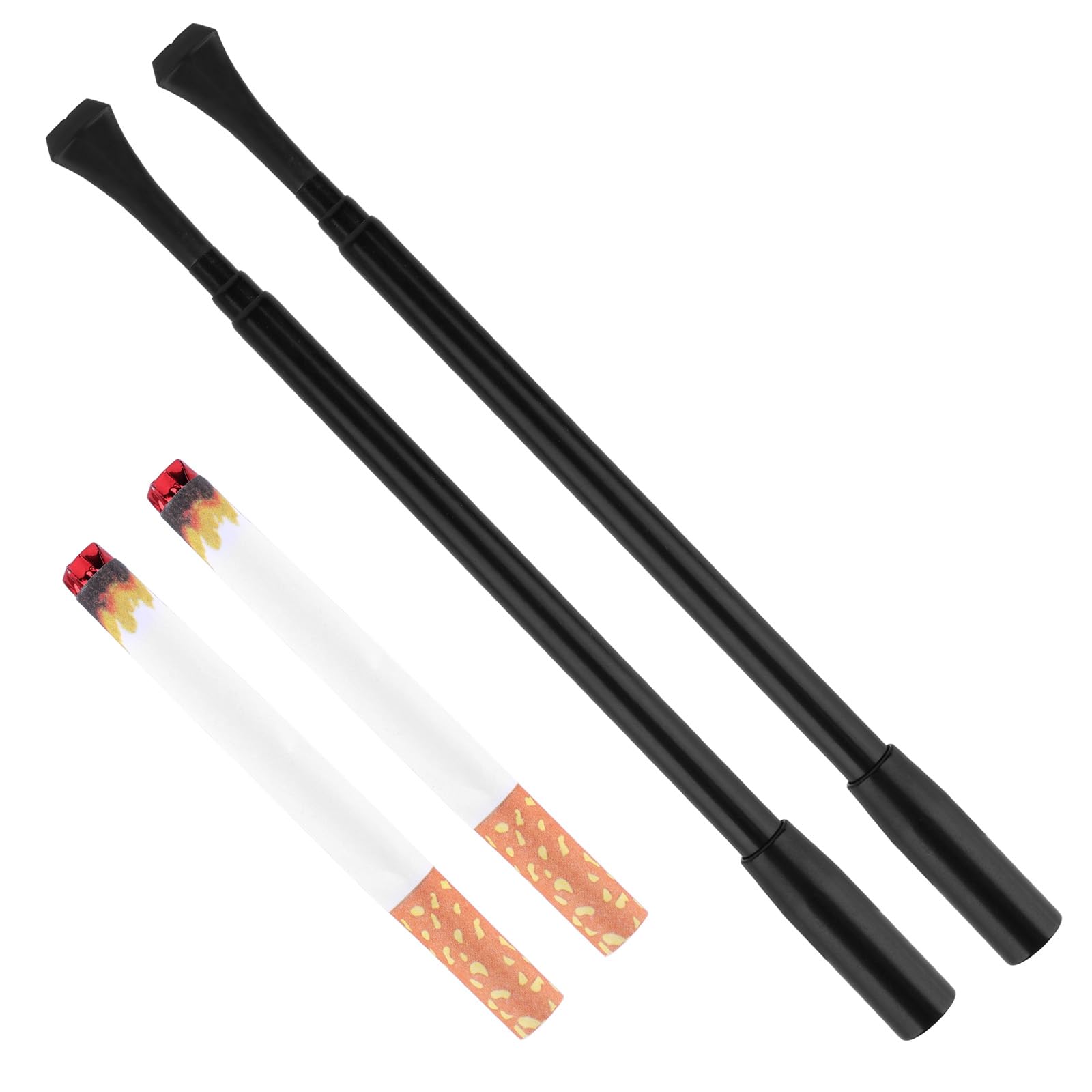 2pcs Fake Cigarette & 2pcs Extendable Cigarette Tips, 1920s Vintage Costume Accessories Halloween Photo Prop for Women Cosplay Supplies