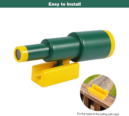 Miniatura 4 de RedSwing Accesorios para patio de recreo para niños, accesorios de juego con rueda de barco pirata y telescopio para patio trasero al aire libre,