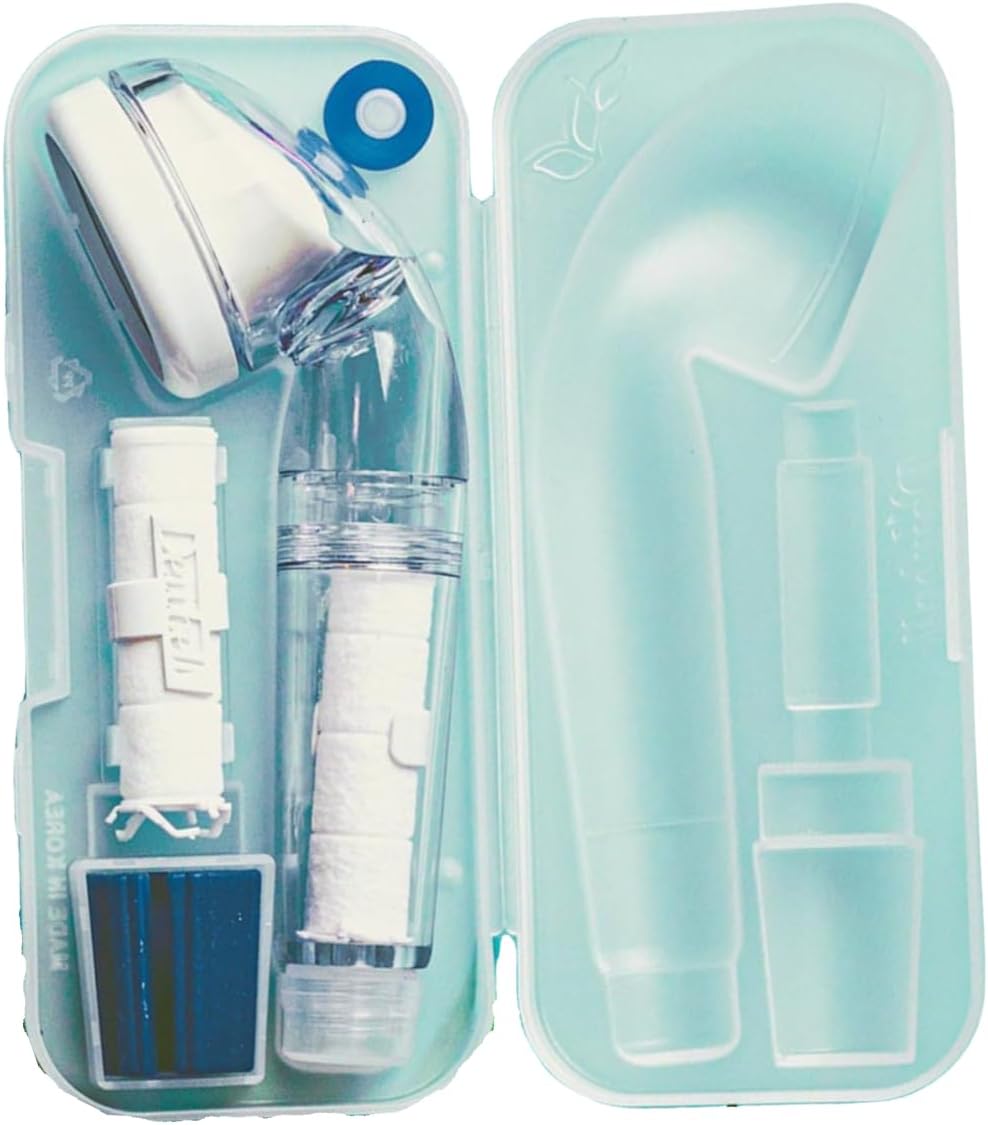 Travel Portable Showerheads Rust Removing, Travel Shower Kit with Powerful Shower Spray, Portable shower Head with SEDIMENT Filters, White