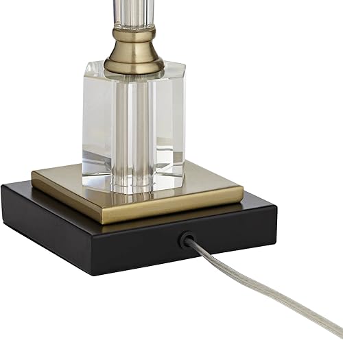 Miniatura 7 de Vienna Full Spectrum Lámpara de mesa moderna Lana de 38 12 pulgadas de alto de cristal transparente con columna hexagonal blanca para sala de estar,