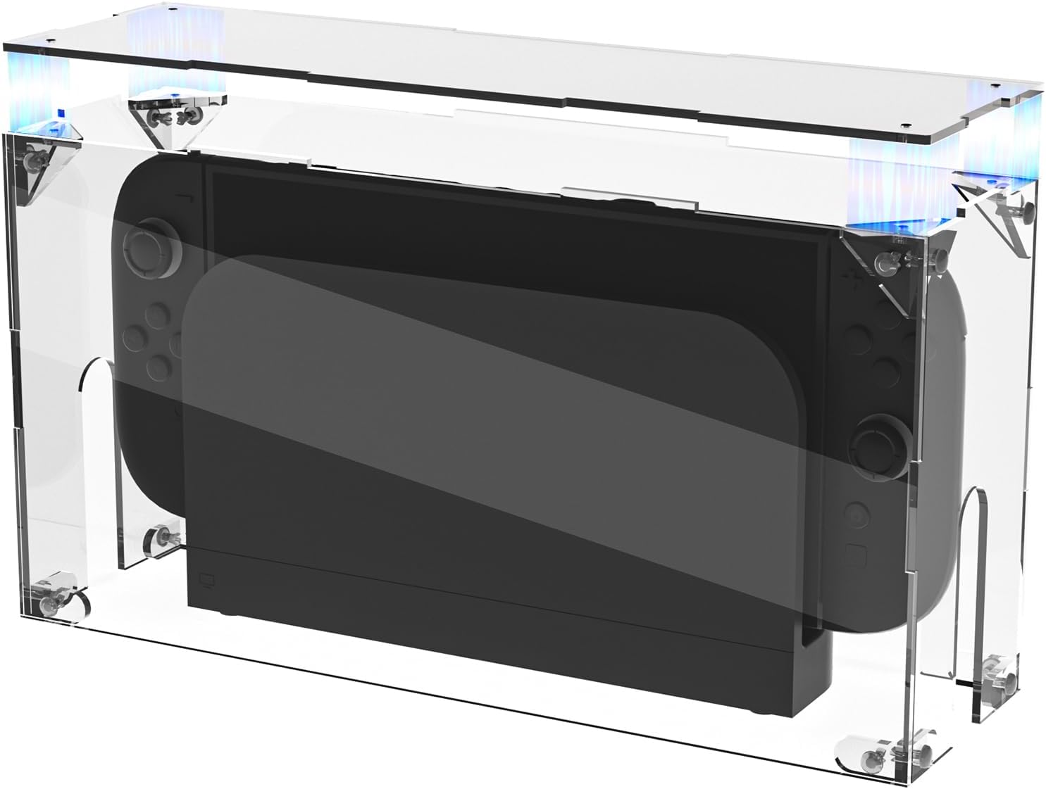 PlayVital Clear Acrylic Dustproof Cover for Nintendo Switch 2 | Magnetic Ventilation Top, Tool-Free Installation, Transparent Display Box for Switch 2 Dock Mode - Transparent