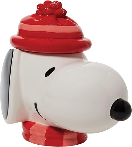Enesco Peanuts Ceramics Snoopy Face - Tarro de galletas esculpido 1024 pulgadas multicolor