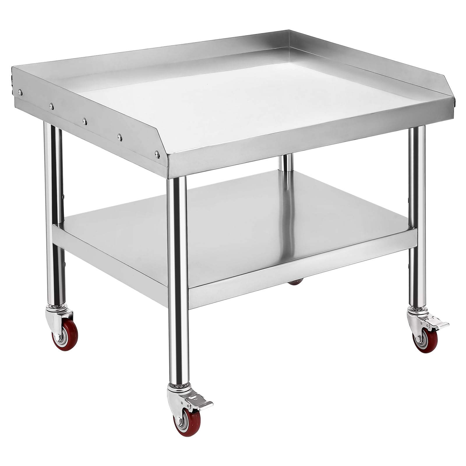 Stainless Steel Table, 24 x 28 x 24 Inch Stainless Steel Grill Stand with Adjustable Undershelf, Commercial Cooking Equipment Stand, Grill Table for Restaurant Hotel Kitchen Home Use