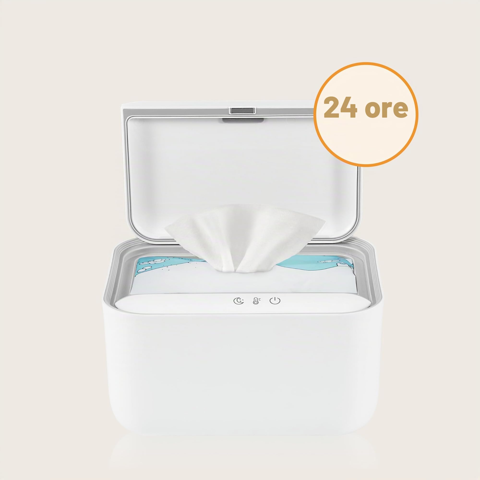 LIONELO BabyBliss Scaldasalviette per Neonati con Pannello Touch, Senza BPA | 3 Livelli di Temperatura, Luce Notturna, per Salviette Umidificate Lavabili