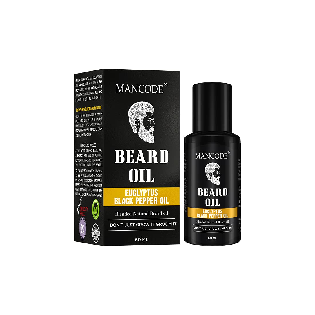 MAN CODE Mancode Eucalyptus and Black Pepper Beard Oil 2X Quantity