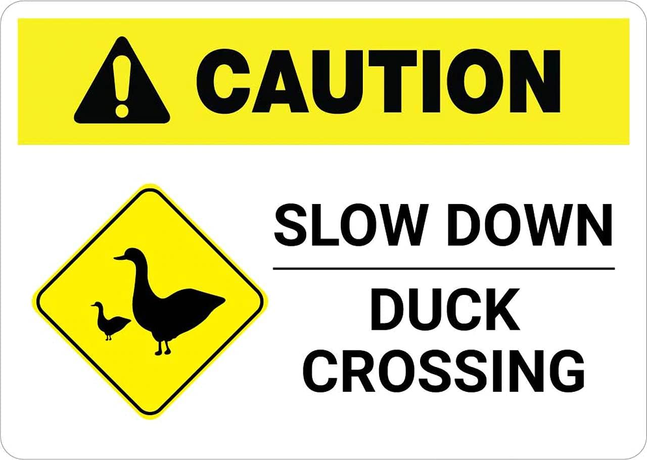Slow Down - Duck Crossing with Icon LandscapeWater Proof Signature | Sign stikcer