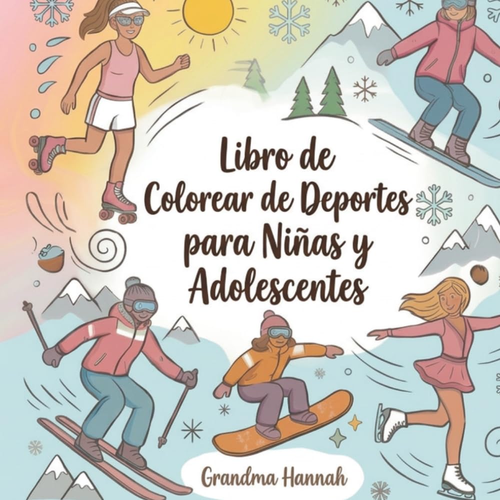 Libro de Colorear de Deportes para Niñas y Adolescentes: 40 Bonitos y Motivadores Diseños de Chicas Atletas | Incluye Baloncesto, Gimnasia, Tenis, ... | Regalo Inspirador para Futuras Campeonas