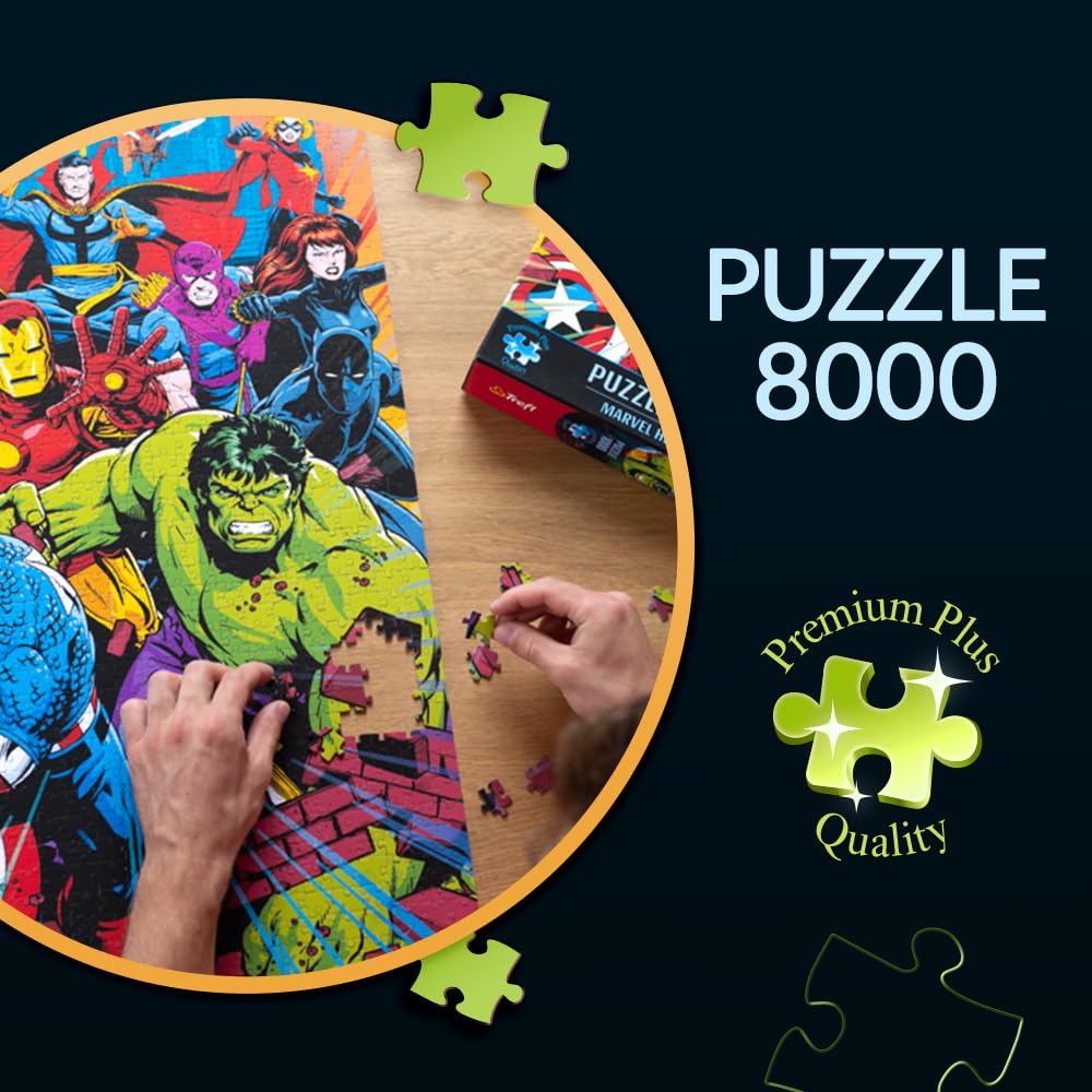 Trefl Premium Plus Quality - Puzzle Avengers: Legends in Action - 8.000 pezzi, una serie di puzzle con i personaggi più amati, adatto ad adulti e ragazzi dai 15 anni in su