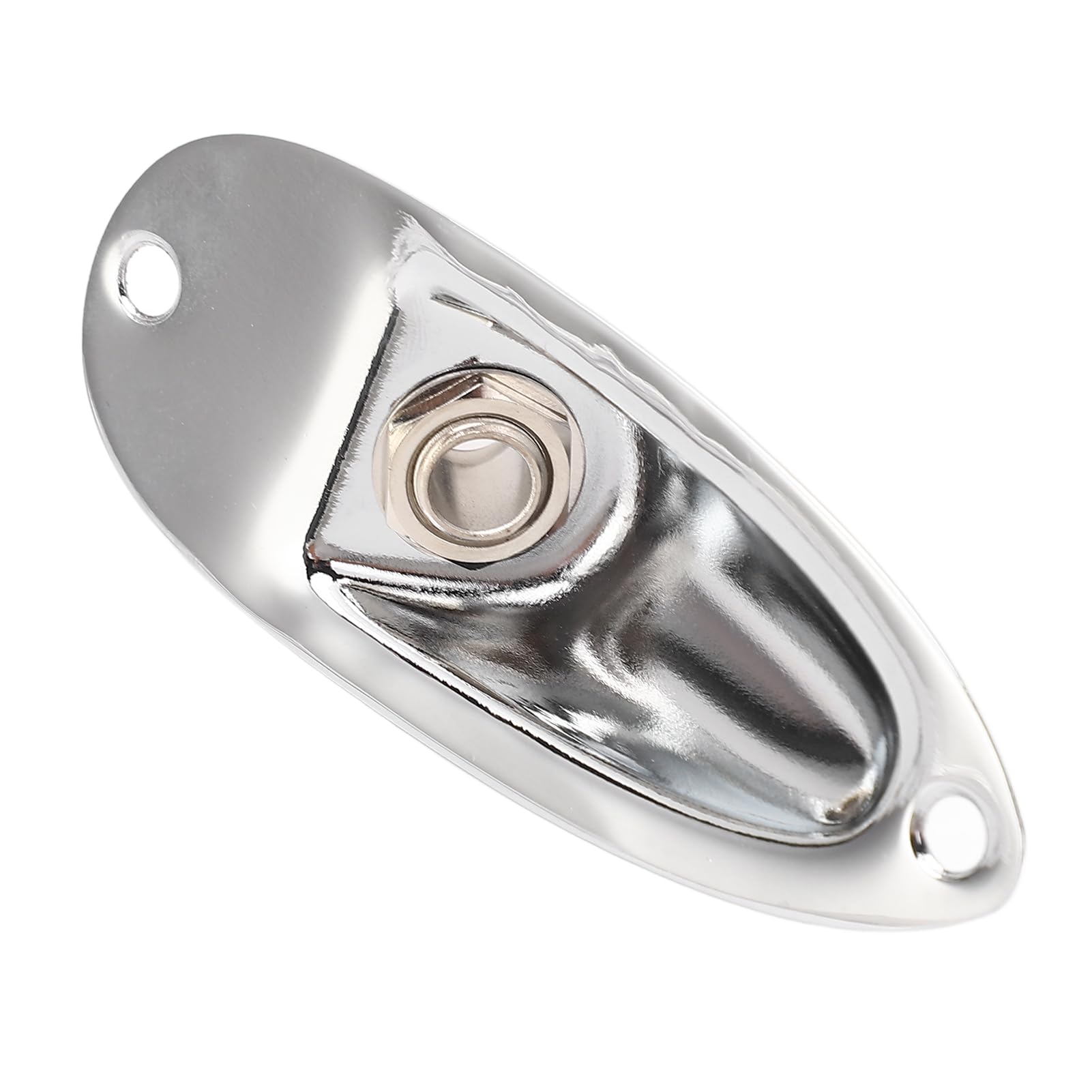 Gitarowe gniazdo gniazda łodzi 6,35 mm metalowy gitarę elektryczną gniazdo wyjściowe z 2 utrwalekami dla gitar elektrycznych stratowych (GT50 Silver)