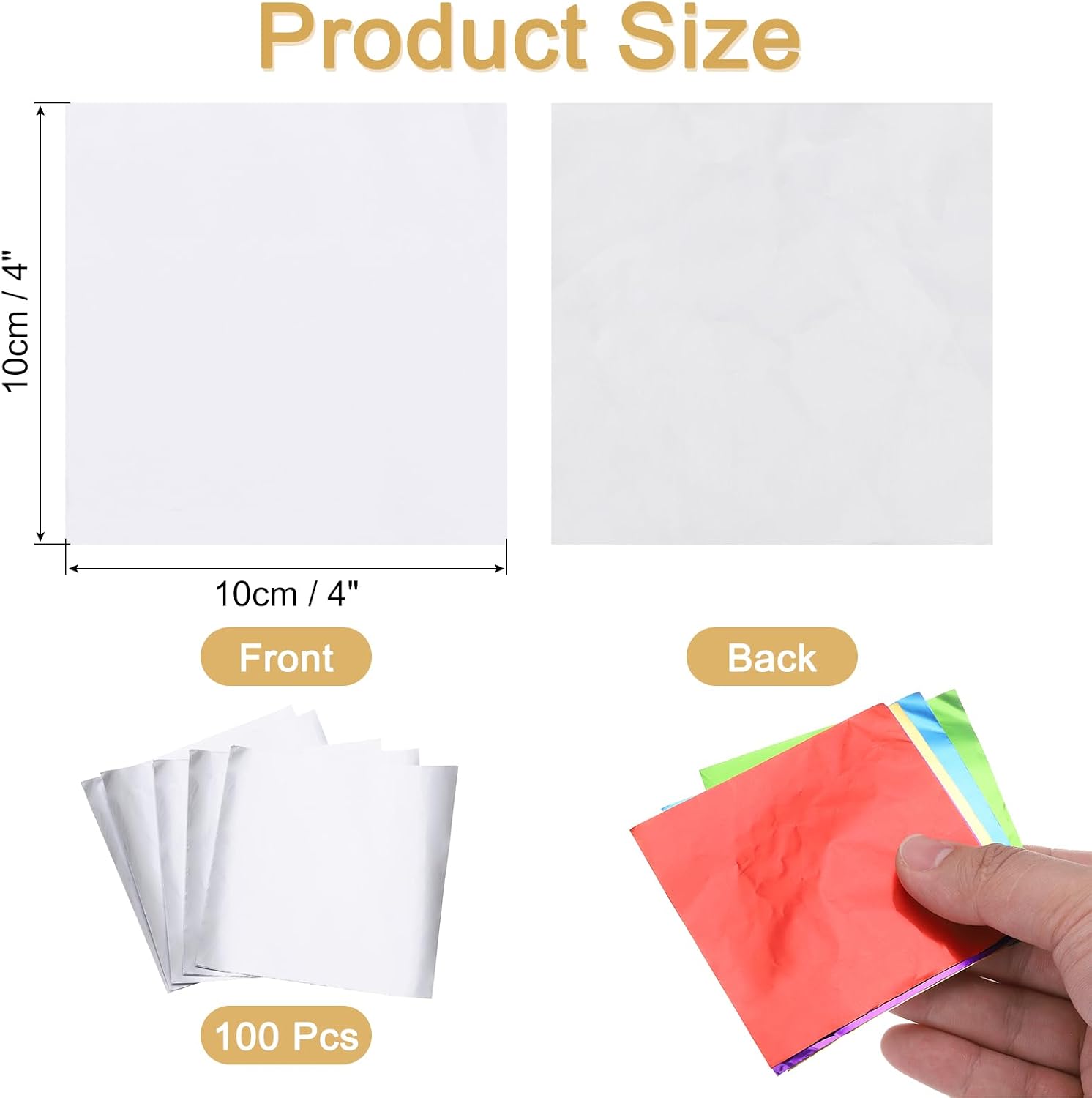 MECCANIXITY Silver Foil Candy Wrappers 100 Sheets 4 Inch Chocolate Foil Wrappers for Handmade Candy Caramel Chocolate Bars