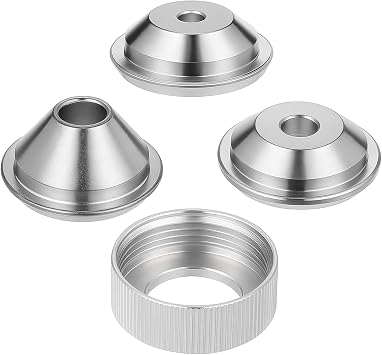 4 PCS Texture Sprayer Orifice Tip Set, 3 Nozzle Tips 1 Threaded Collar Drywall Wall Painting Sprayer Nozzle Tips Set Drywall Texture Hopper GunOrifice Sets for Air Hopper Spray3/16",1/4",5/16"