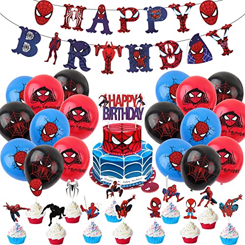 Avengers Geburtstagsdeko Set - 24 Stück Superhelden Luftballons Cake Topper