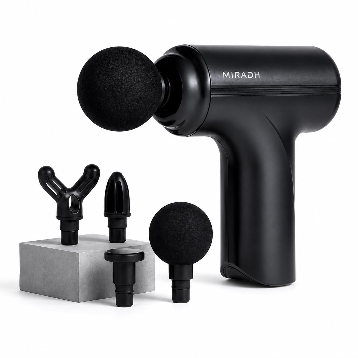 MIRADH Mini Massage Gun, Deep Tissue Percussion Massager with 4 Massage Heads, 6 Speed Levels Portable Muscle Recovery Device for Athletes, Gym, Neck Pain, Shoulder, Back & Leg Relaxation (Black)-image-13