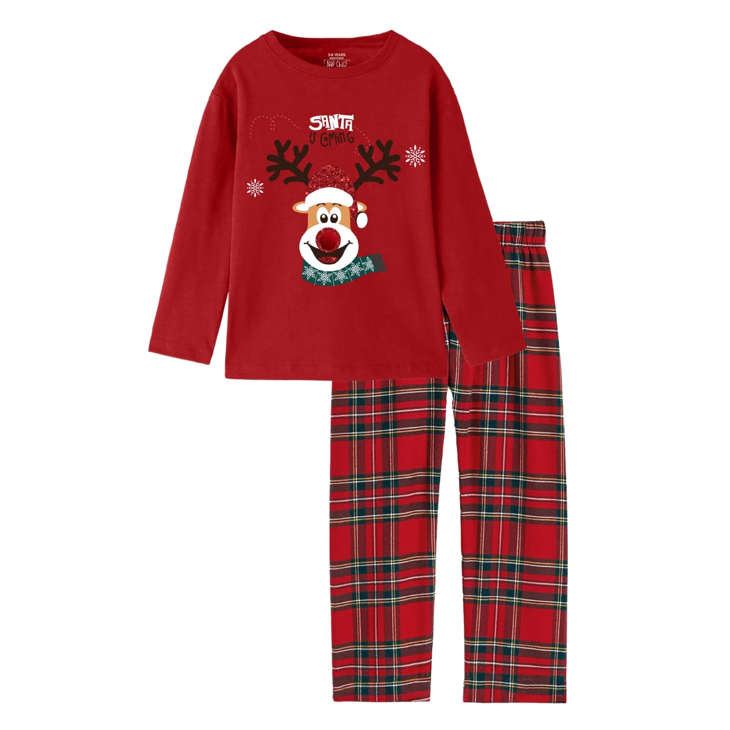 Nap ChiefKids Cotton Blend Full Sleeves Graphic Printed Night Suit for Boys & Girls, Tshirt & Pyjama Set for Sleepwear
