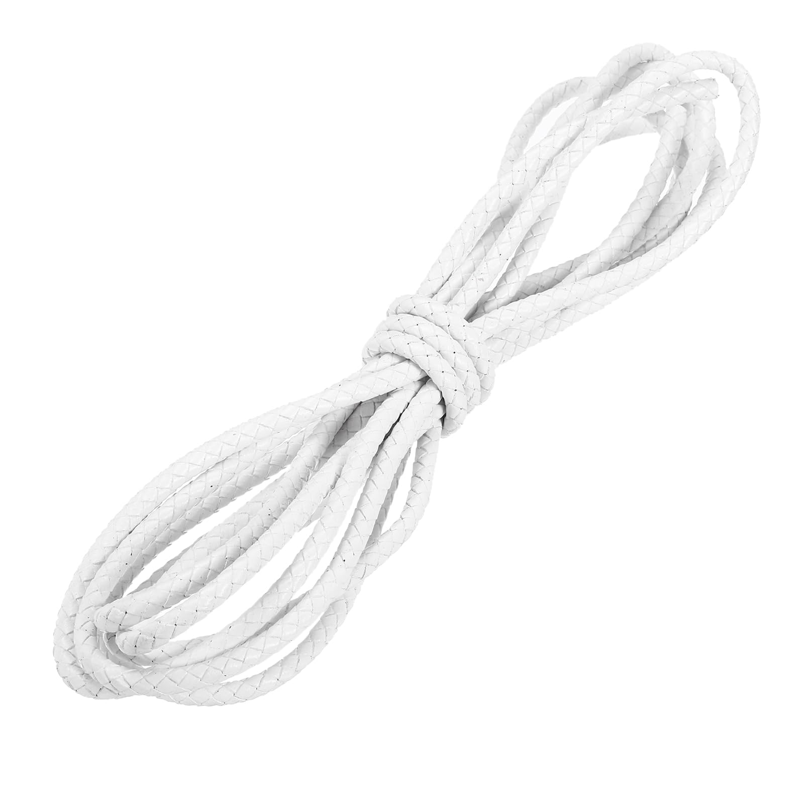 Corde en cuir tressé PATIKIL 5mm cordon blanc de 3.3 verges pour création de collier