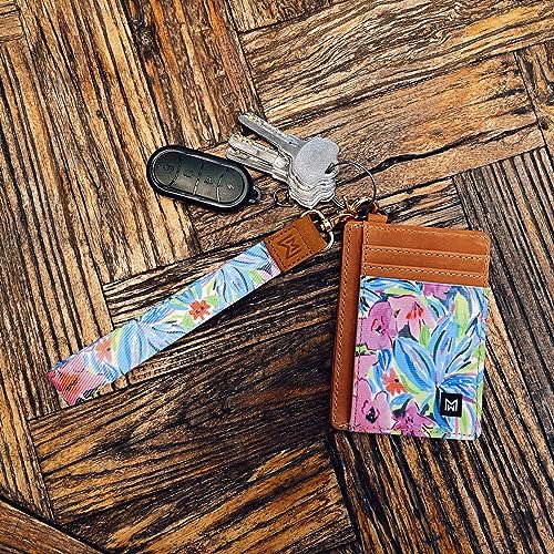 Image of Credit Card Holder Wallet for Women Slim Minimalist Wallet RFID Blocking Leather Wallets Elastic Front Pocket Wallet for Women, Flower-E, Minimalist