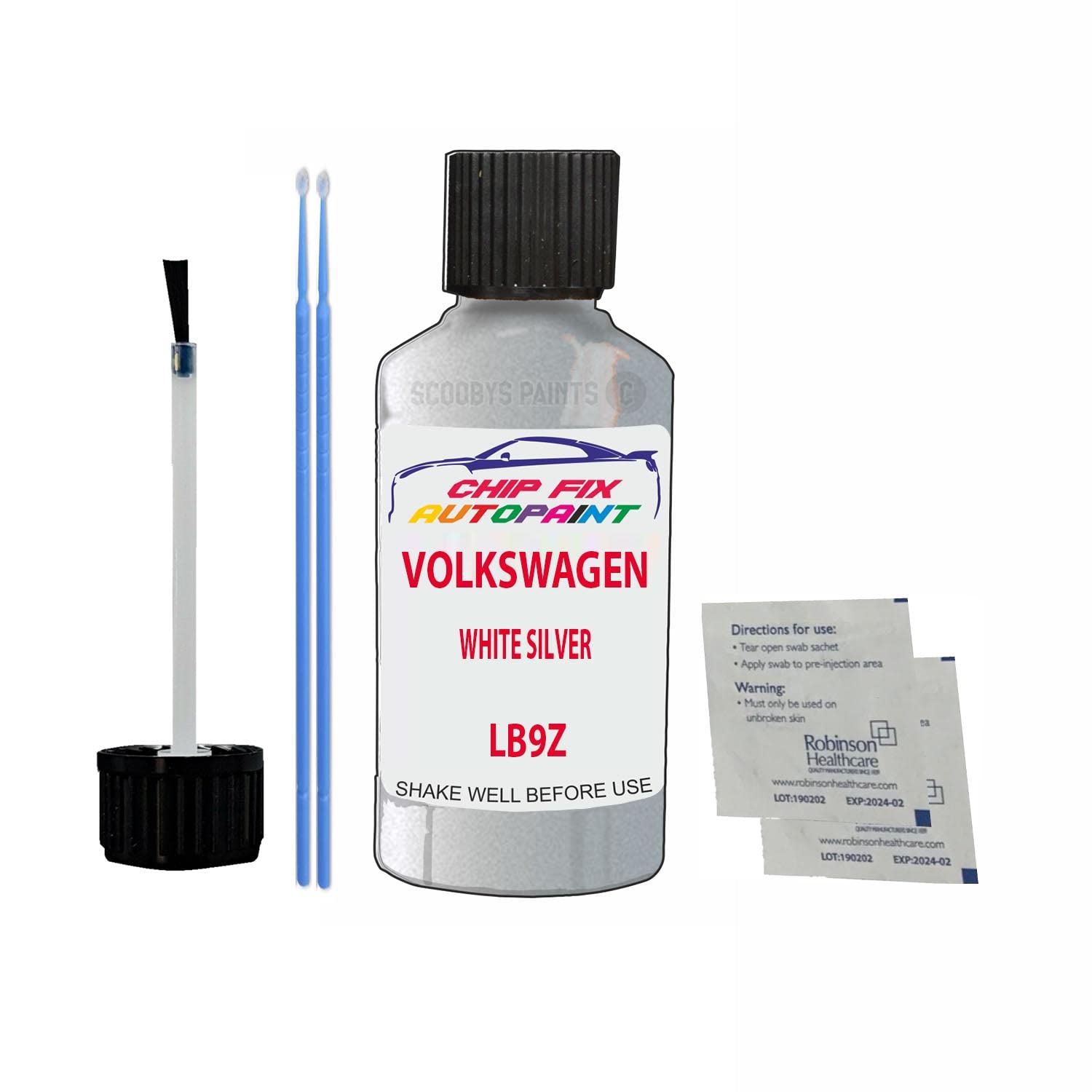 Scoobys Paints Back In The Mix White Silver Touch Up Paint For Volkswagen/Vw T-Roc Lb9z 2016-2022 30Ml Bottle Brush Scratch Stone Chip Repair Pen