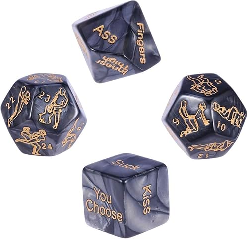 yilemeiyile 4 PièCes Nouveauté DéS Jeux pour Āḋȗltes DrôLe Ŝèxe DéS Amour Humour éRotique Craps de DéS Barre Jouet Couple,Jeux de Couple Coquin Z9JX7
