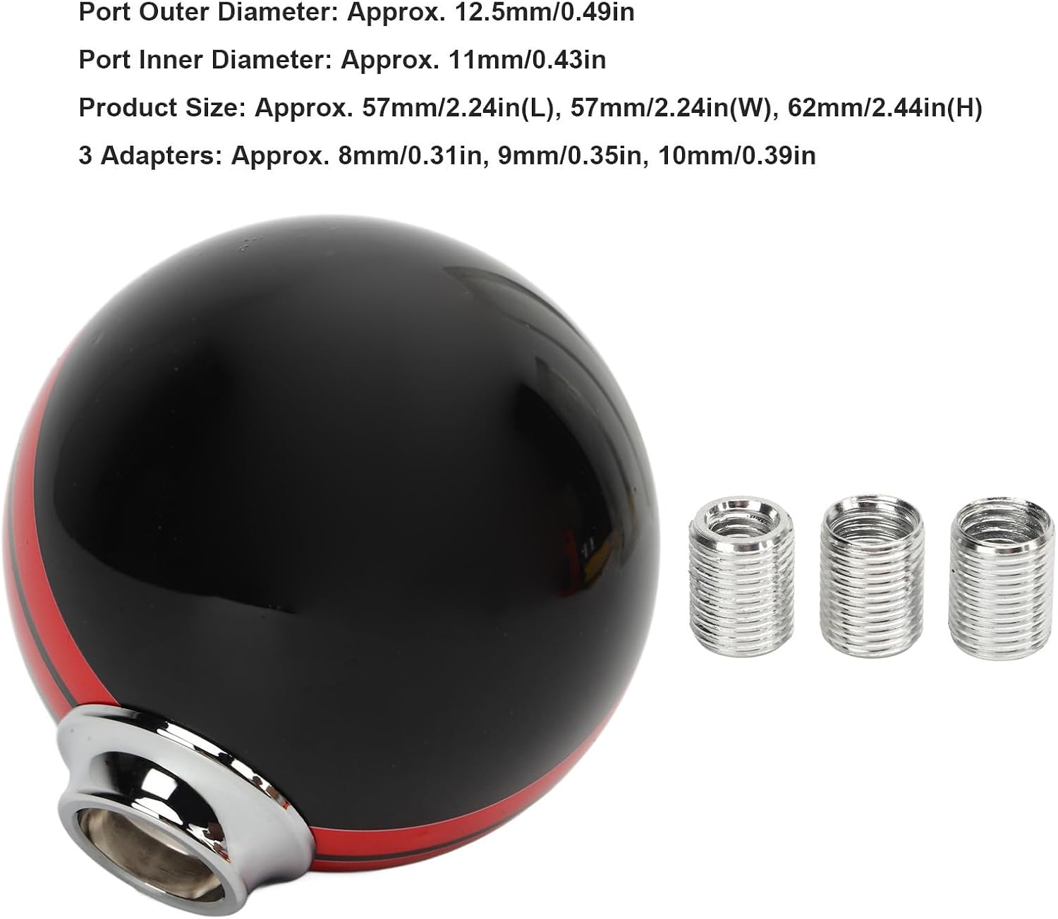 Akozon 5 Speed Gear Shift Knob for Manual Replacement Shifter Lever Stick Head Knob for from 1967 to 2018 (Black Red)