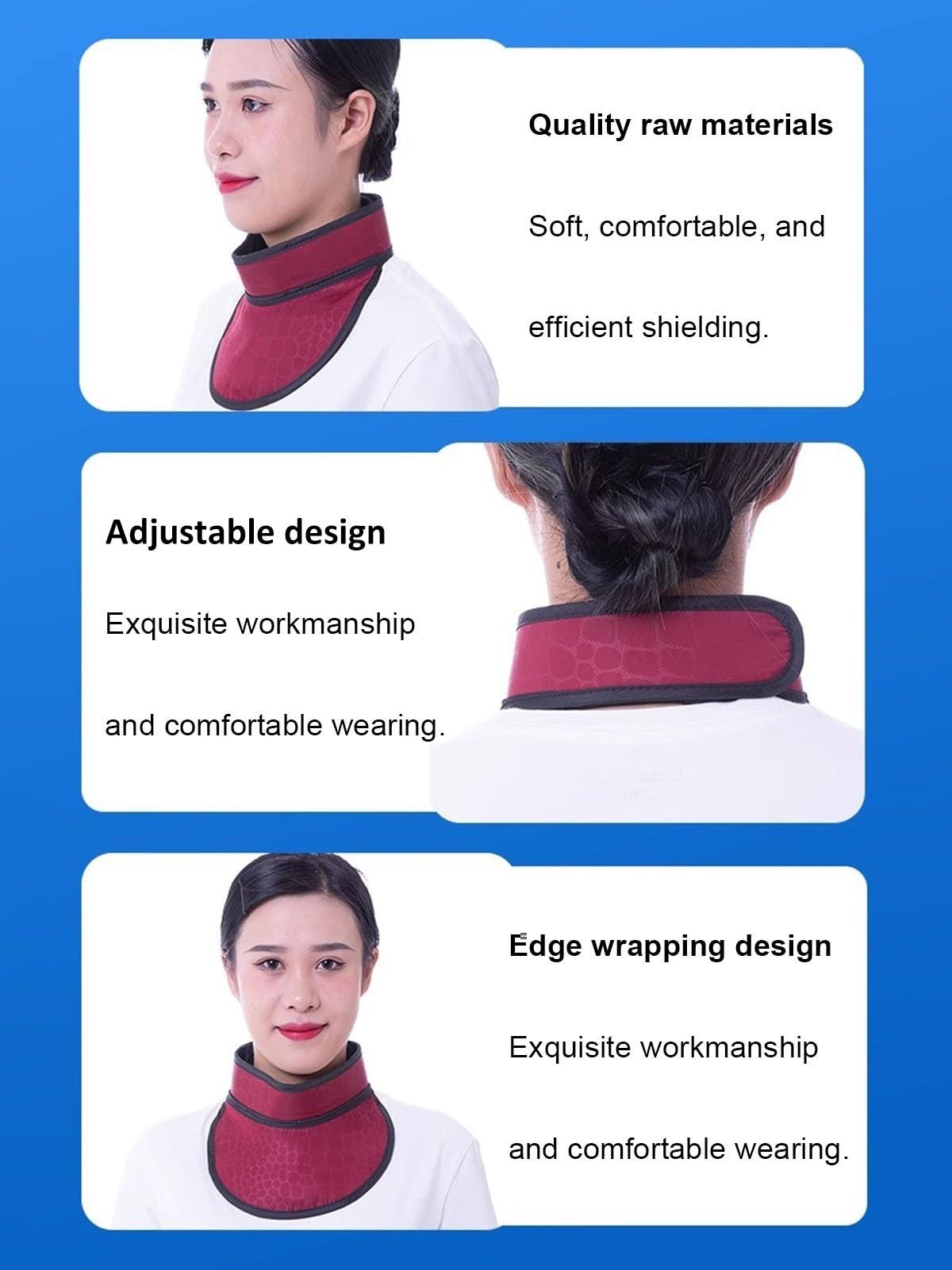 Delantal de Plomo Delantal de Plomo Para Rayos X, Protector de Cuello de Tiroides Para Adultos, Protector de Tiroides Liviano, Para Cirugía Hospitalaria de TC de Radiógrafo(0.35mmPb)