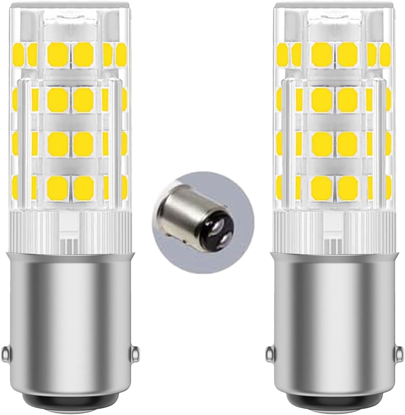BA15D LED Bulb，Double Contact Bayonet Base，120Volts，4W，Replace 15T7DC 50W Sewing Machine Halogen Bulb，for Kenmore Singer Janome Other Old Style Sewing Machine Bulb（2Pack 6000K Daylight White）