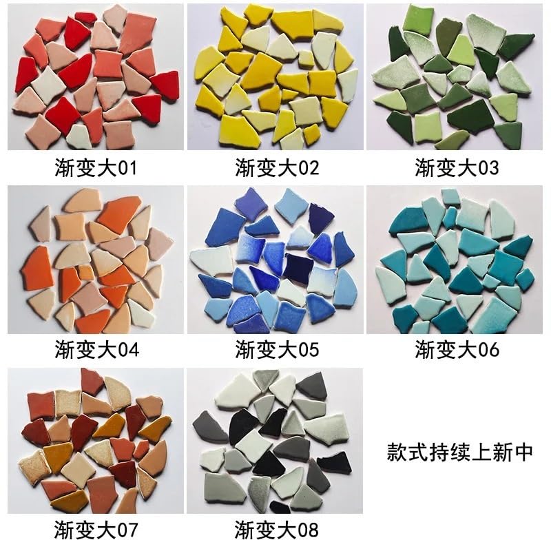 Mosaico ceramica Mosaico de cerámica de 500 g, hecho a mano, con guijarros, azulejos de porcelana azul y blanca. Teselas para mosaicos(D1)