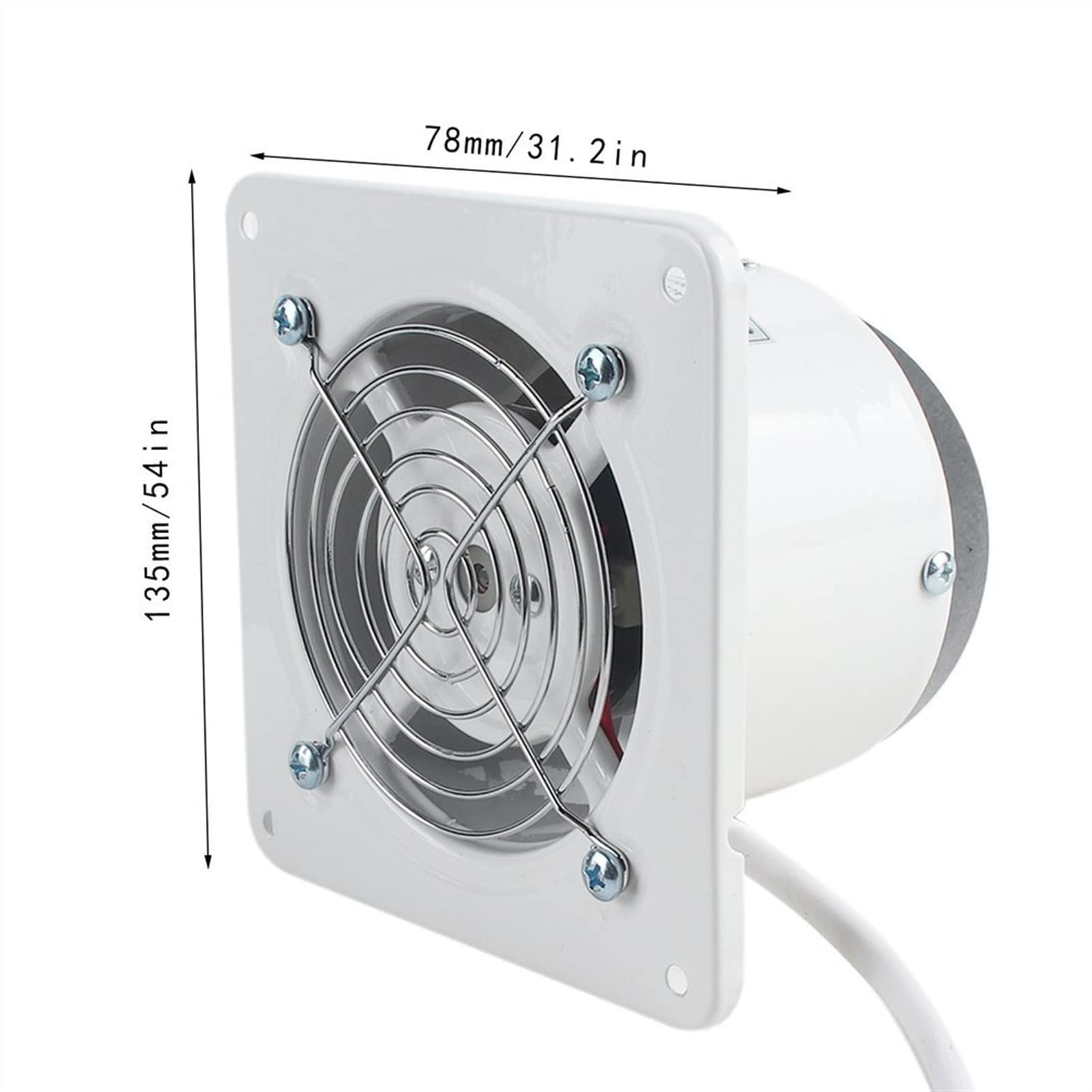 ventilateur d'extraction Extracteur de ventilation industriel en métal, ventilateur axial commercial avec grille et clapet anti-retour, faible bruit, fonctionnement stable, ventilation blanche