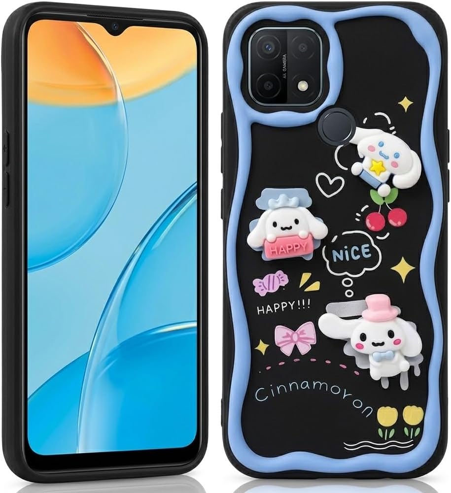 Compatible with OPPO A15 / A15S Cartoon 3D Case - Cute and Lightweight Raised Elements Soft Silicone Wavy Shape Comfortable Hand Cover 2026 - view 1