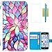 iPhone 5C Case,iPhone 5C Wallet Case,5C Case,CASELAND PU Leather Flip Wallet Case for iPhone 5C [Flower]