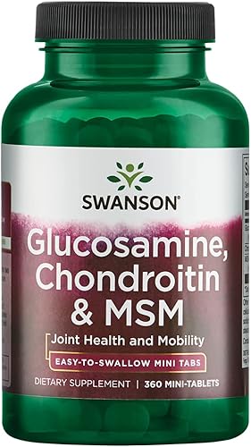 Swanson Mini-Tabs glucosamina condroitina y Msm movilidad articular, flexibilidad, comodidad, cartílago, tejido conectivo, apoyo para la salud de