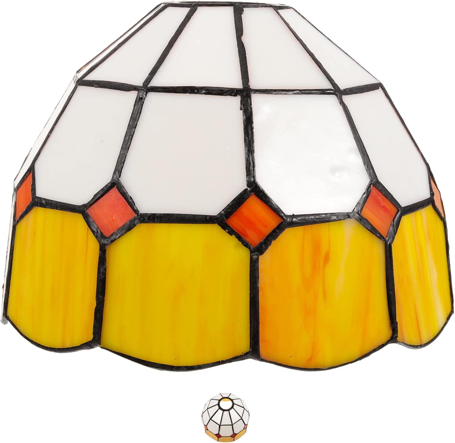 BESTonZON Stained Glass Pendant Lampshade Cover for Chandelier Light Fixtures Replacement Wall Lamp Shade Vintage Style Decorative Lighting