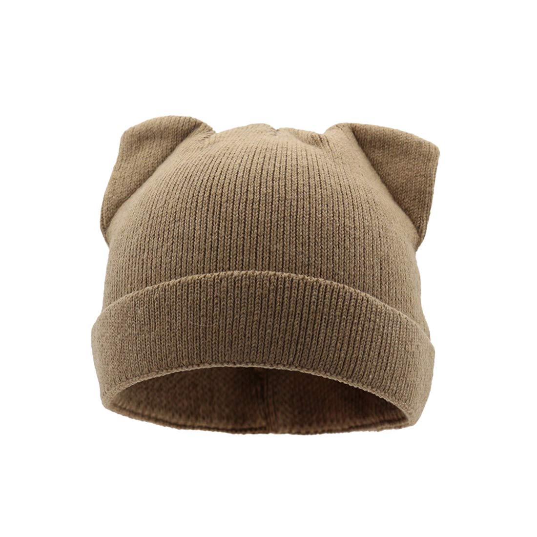 B＆C．RoomB&C.Room Cat Ears Hats Warm Wool Cable Knit Beanie Winter Caps for Women Girls in Fall Winter
