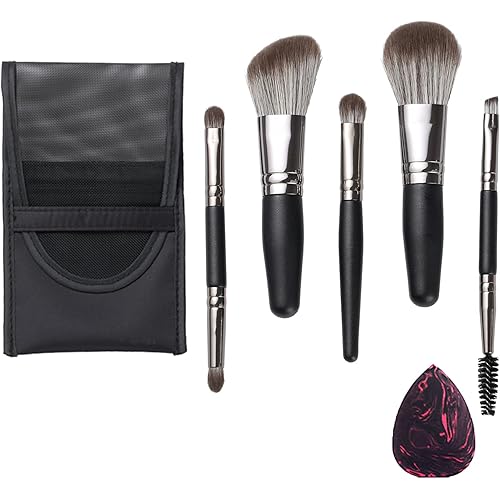 Mebsino Makeup Brushes Travel Brush Set Travel pouch with 5 professional brushes