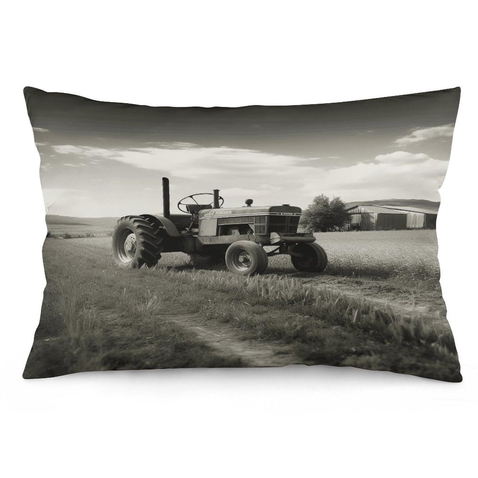 Tractor Agriculture Tranquil Throw Pillow Cover Soft Pillow Case Decorative Lumbar Pillow Cover Cozy Throw Pillowcase Polyester Rectangular Cushion Case Decor for Couch Sofa Bed
