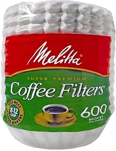 Melitta 600 filtros de café canasta paquete de 600 8-12 tazas color blanco